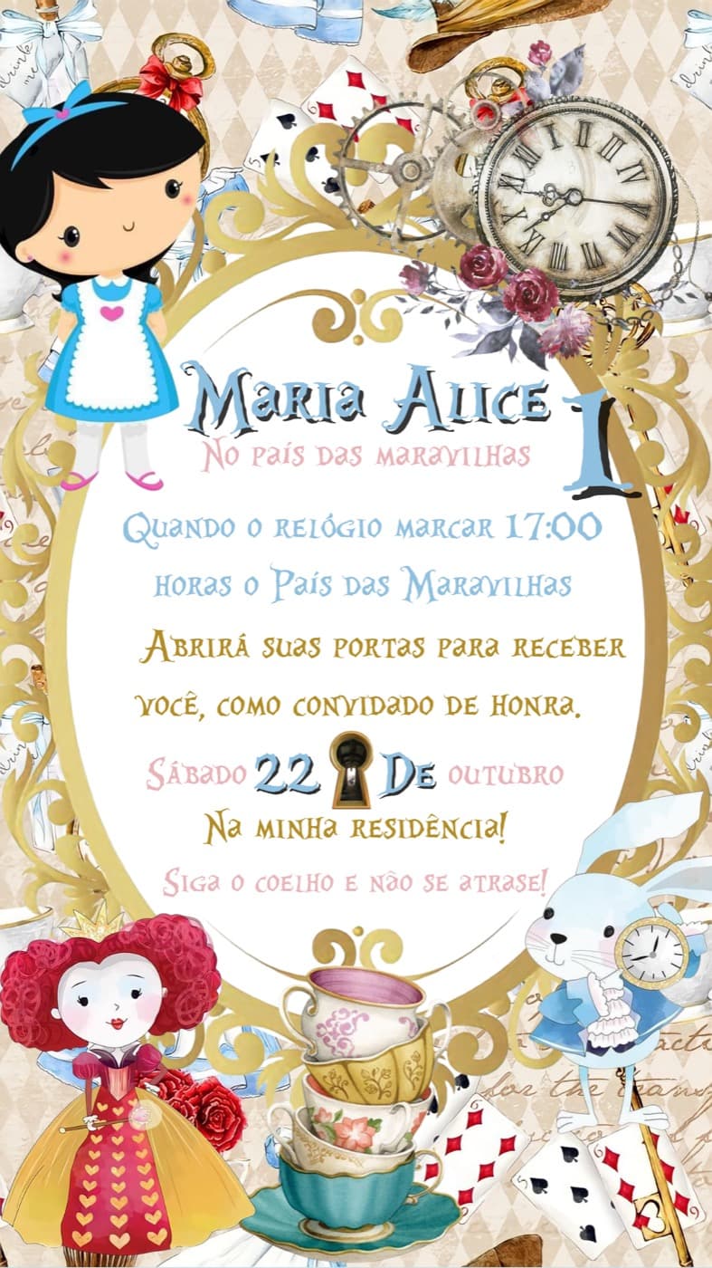 Invitación · Niños — Alicia en el País de las Maravillas — Eli